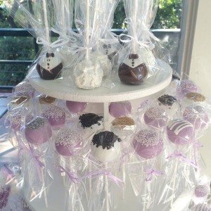 Our Wedding Cake Pops and Tuxedo cake pops