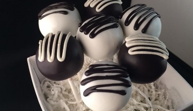 Black and White James Bond Themed Cake Pops